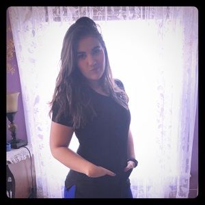 Black Scrub Top with Hearts